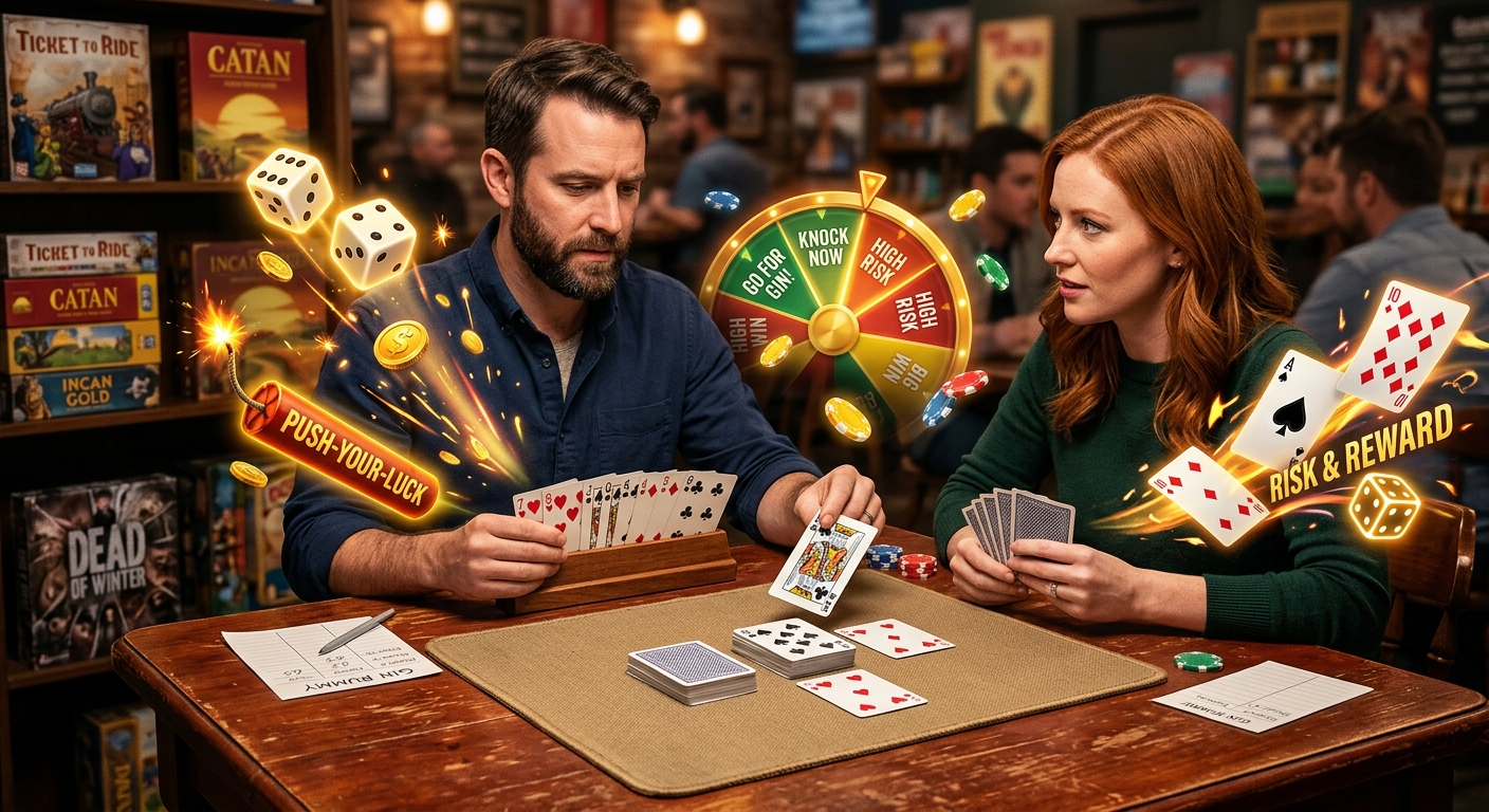 What Push-Your-Luck Games Teach You About Gin Rummy Strategy